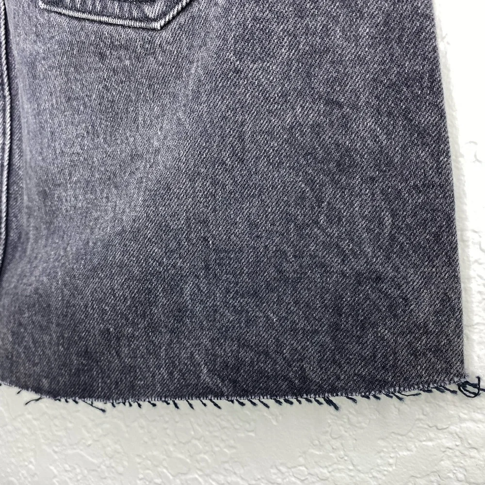 NWT Everlane The Raw Hem Black Denim Skirt Sz 23
